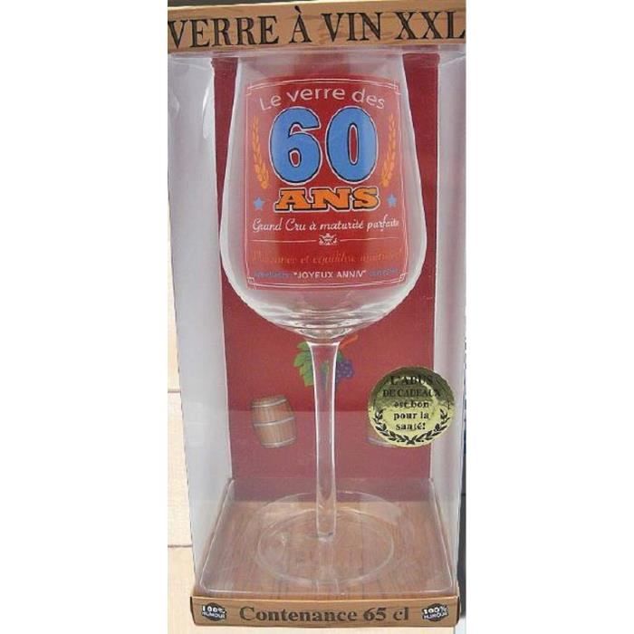 Verre À Vin Geant 25 Cm 65 Cl Le Verre Des 60 Ans - Cdiscount Maison