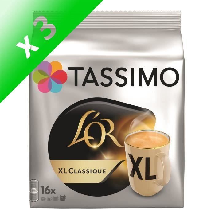 Lot de 3 Tassimo XL Classique Café en dosettes x16 136 g