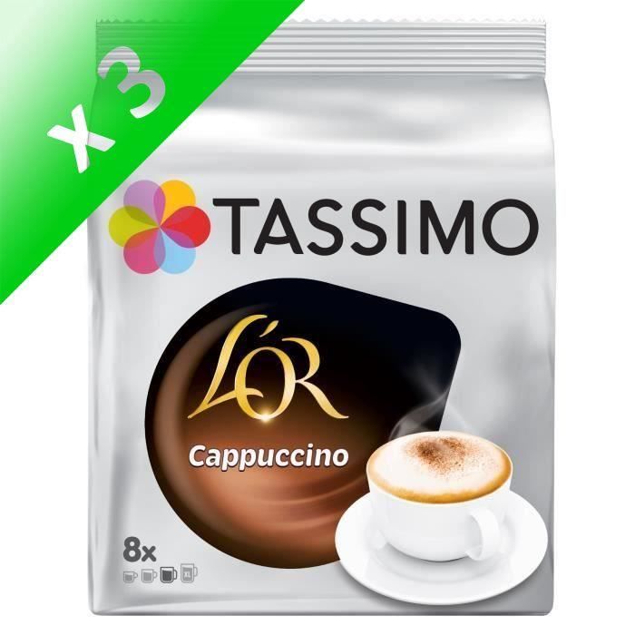 Lot de 3 Tassimo Cappucino café gourmand en dosettes x8 267 g