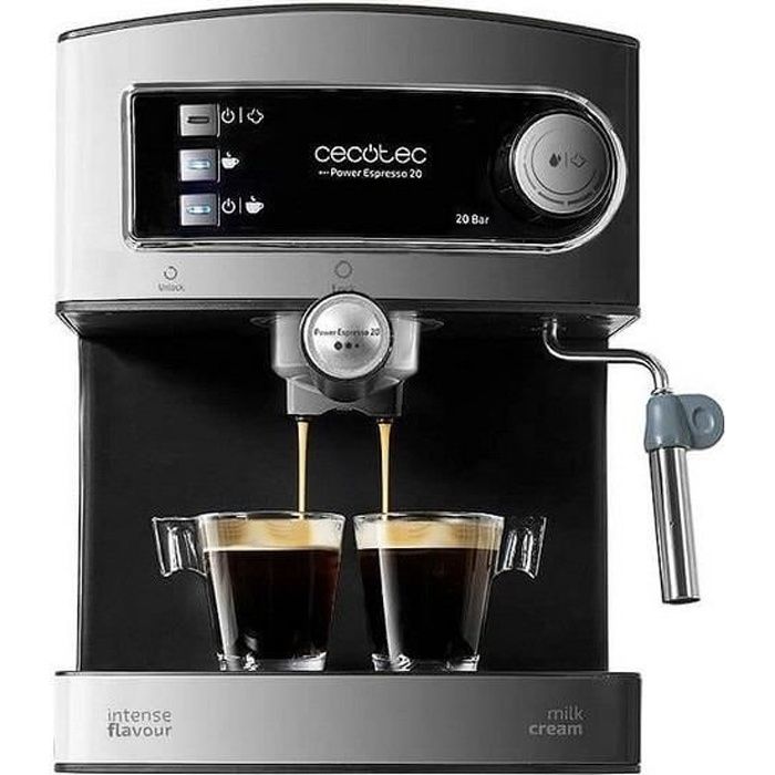 Machine à Café Italienne Expresso Cecotec 20 bars 1.5L avec Mousseur de