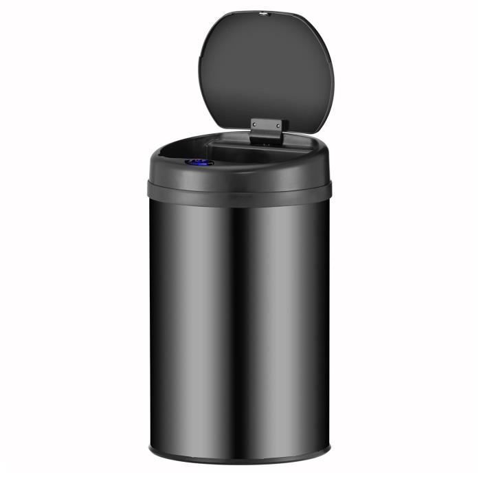 Sapisecret Poubelle Automatique Électrique 10L Blanche Avec Couvercle Design Pour Salle De Bain Et Cuisine - Petite Poubelle WC Toilette à Ouverture Automatique, Anti-Odeur, Intelligente (10L