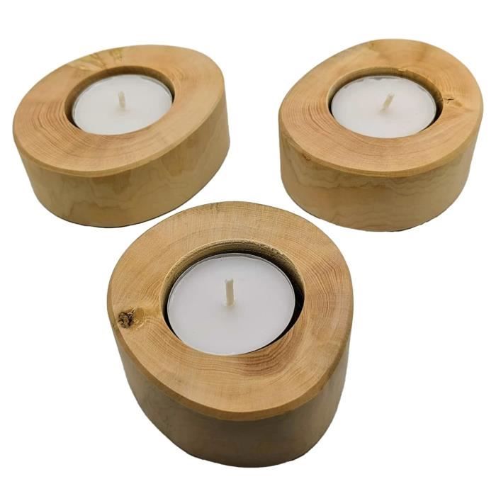 Bougeoir En Bois Personnalisé Cœur - Gravure Laser Des Noms - Déco De Noël Romantique - Cadeau Familial Personnalisable
