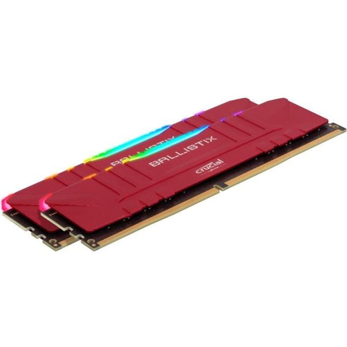 Achat Memoire PC CRUCIAL Ballistix Red RGB 2x8GB (16GB Kit) DDR4 3200MT/s  CL16 RGB pas cher