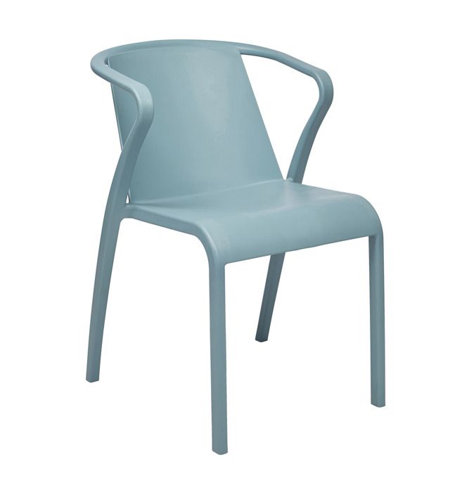 fauteuil de jardin empilable en polypropylène renforcé avec fibre de verre - ezpeleta - fado - bleu - design