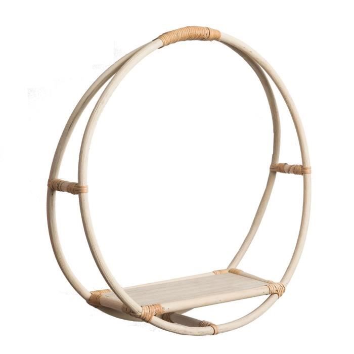 Etagère murale en rotin naturel - DEKO & CO - 50X50X15 - Aspect bois - Beige - Contemporain - Design