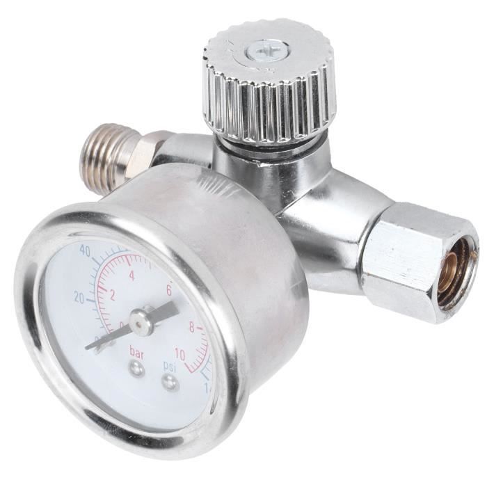 Régulateur Pression Air G1/4 - Manomètre 0-140 PSI - Pour Pistolet à Peinture