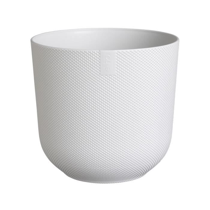 Elho Pot de fleurs - JAZZ - Plastique - Blanc - Rond - 26xH24cm - 100% récyclé - vue 1