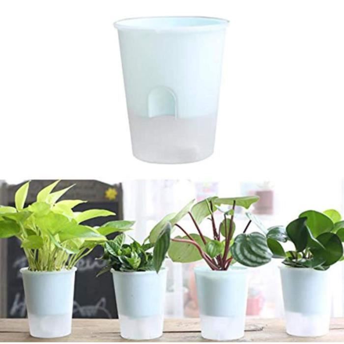 Pot de Fleur Transparent d'arrosage Automatique d'eau pour Plante Hydroponique Intérieur et Extérieur Balcon Jardin