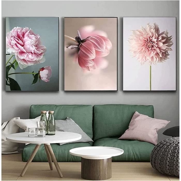 Rose Fleur Paysage Toile Peinture Affiche Toile Tableau Et