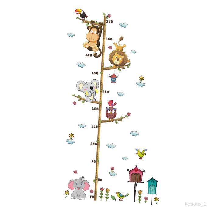 Toise Murale En Bois Pour Enfants – 5 Pièces Amovibles (12,3 X 35,4 Cm) – Avec Autocollants – Pour Suivre La Croissance Et Décorer