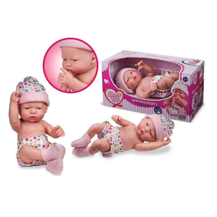 Poupée - GRANDI GIOCHI - Amore Mio Newborn - Très douce - Chapeau et couche - 75 x 11 x 18 cm