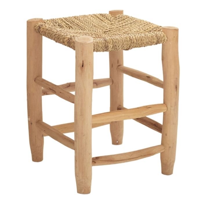 Tabouret Marocain bois de laurier Naturel 40 cm