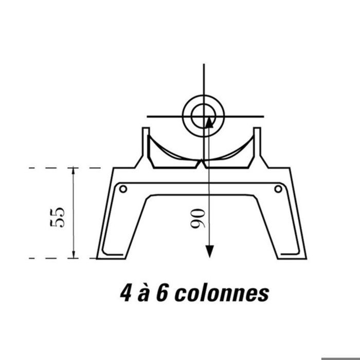 Pied amovible DUNE 4 et 6 colonnes