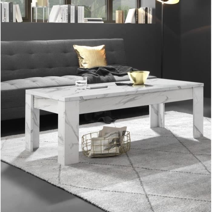 table basse marbre blanc l 122 x p 65 x h 45 cm marmo cdiscount maison
