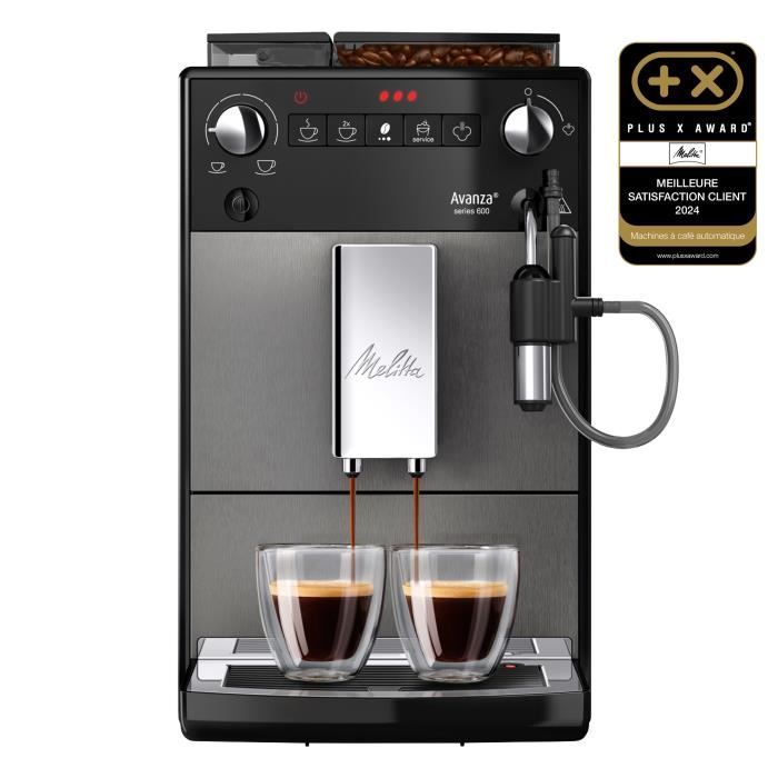 Machine à café - MELITTA - Avanza F270-100 - Réservoir d'eau 1,5 L - Réservoir à grains 250 g - 1450 W - Gris titanium