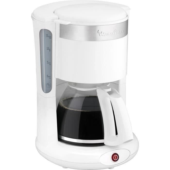 MOULINEX FG264100 Principio Plus cafetière filtre électrique, 10/15 tasses, Capacité 1.25 L, Porte-filtre pivotant - Blanc