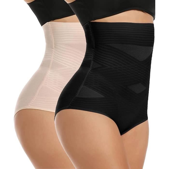 Culotte Femme Gainante Ventre Plat Gaine Invisible Culottes Sculptantes Taille Haute Gaine Body Amincissant Femme String noir Noir Cdiscount Pret a Porter