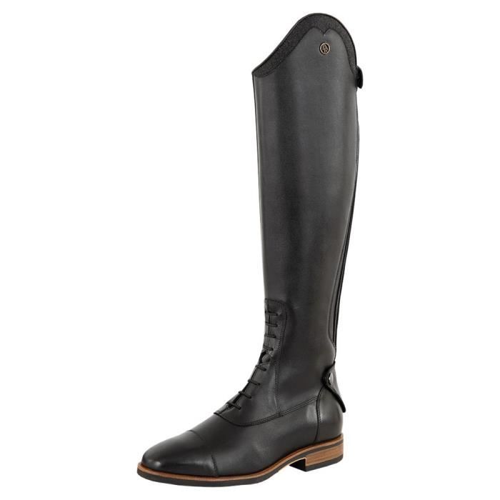 Bottes hautes d'équitation noires en cuir de contrebasse taille 7,5 - France