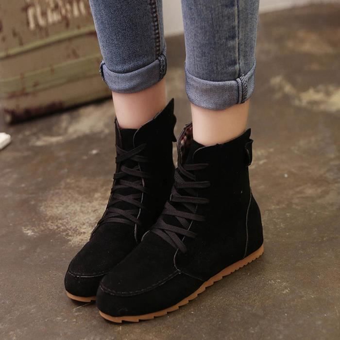 Bottines talon plat femme clearance