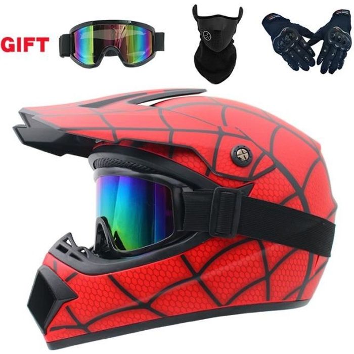 Équipement De Protection Motocross Enfant 8-14 Ans - 5 Pièces - Plastron, Coudières, Genouillères - Bleu/Noir