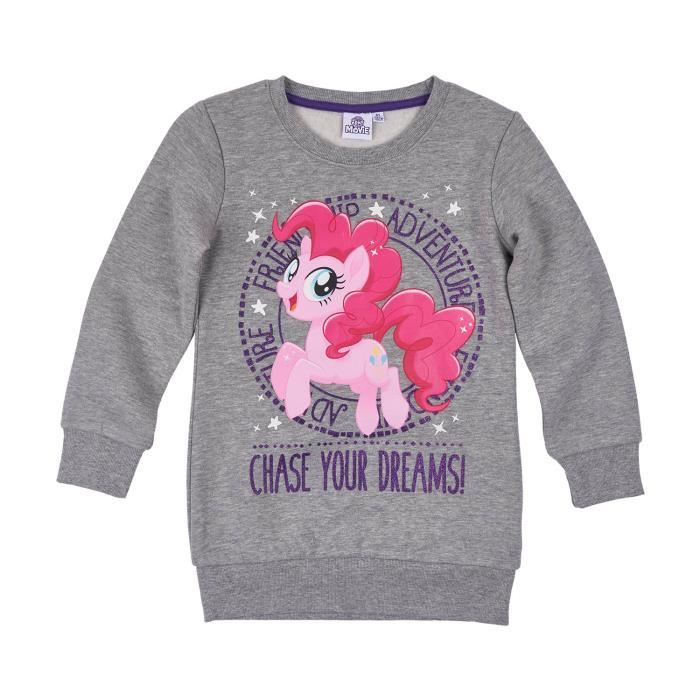 eplusm Girl's Pony Sweat-shirt pour fille Gris Rose My Little Pony 