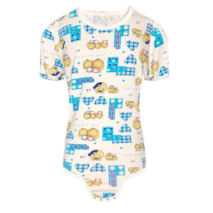 LittleForBig Body bébé pour Les Adultes Amoureux des Couches Barboteuse avec Une Ouverture à l’Entrejambe comme Pyjama-Collet ABDL 