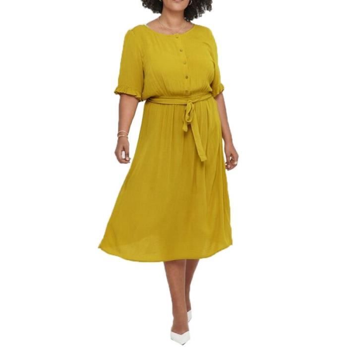 Robe jaune moutarde femme Clearance