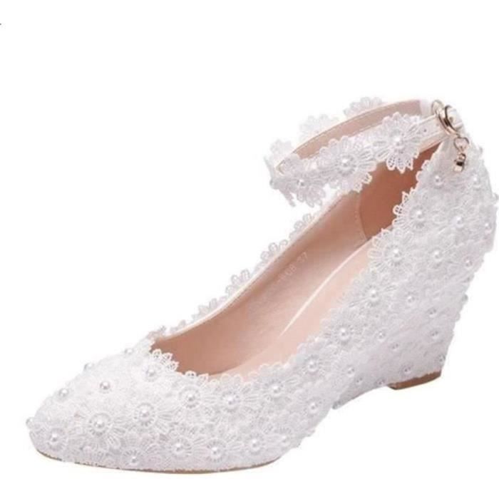 Chaussure De Mariage Compense Femme Achat Vente Pas Cher