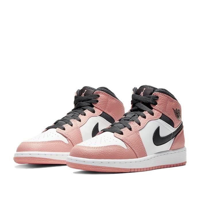 Nike Air Jordans 1 Mid Femme Jordans One Pink Quartz Chaussures de Basket  Pas Cher pour Fille Femme Sneakers Blanc - Cdiscount Chaussures