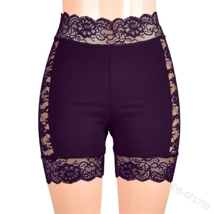 PANTALON Legging court en dentelle pour femmes 3XL Sexy Slim
