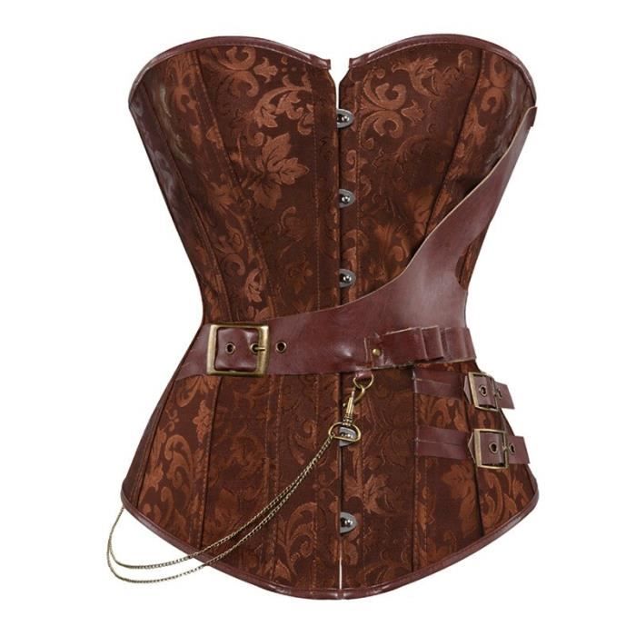 Bustier femme,corsets et bustiers en cuir pu,grande taille,avec boucles