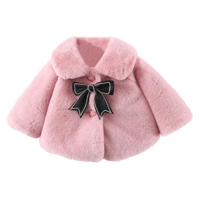 iefiel manteau bébé enfant cardigan blousons cape princesse épais veste d'hiver chaud boléro 9 mois-3 ans