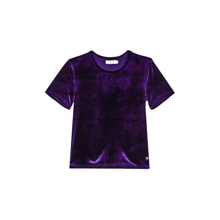 T shirt en velours femme La Petite toile Velvety violet 38