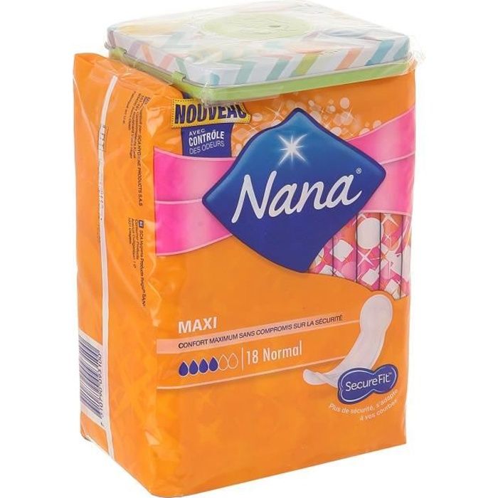 Serviette hygiénique normal NANA : la boite de 12 à Prix Carrefour