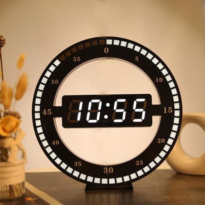 🌹12 pouces Horloge murale lumineuse horloge électronique numérique Led , horloge numérique ronde - Cdiscount Maison