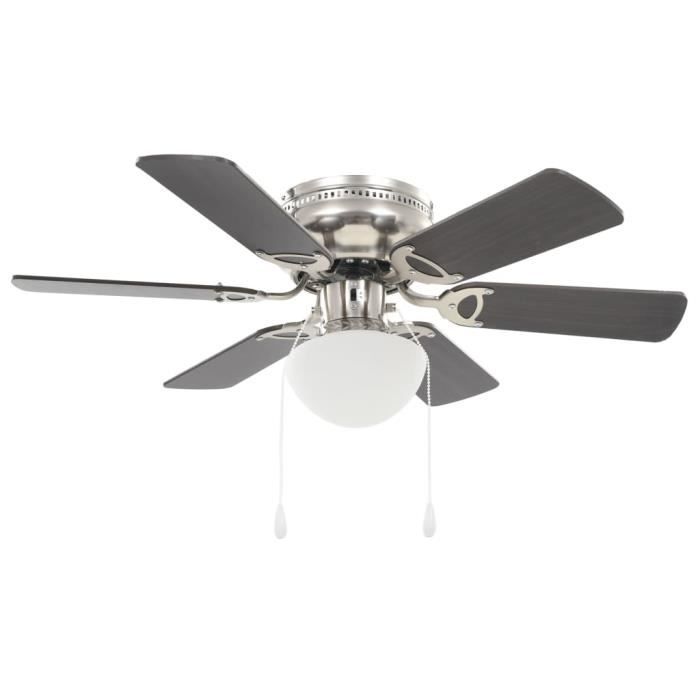 Ventilateur de plafond orné avec lumière 82 cm Marron foncé HAJ7551572800725