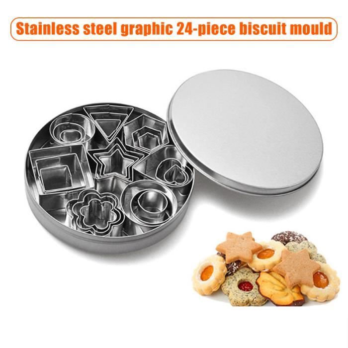 pour Gâteau Biscuit Cookie Fondant Pâtisserie Forme Géométrique Biscuit en Acier Inoxydable Hexagone Bluelves Emporte Piece Patisserie 24 pièces Mini Emporte-Pièces
