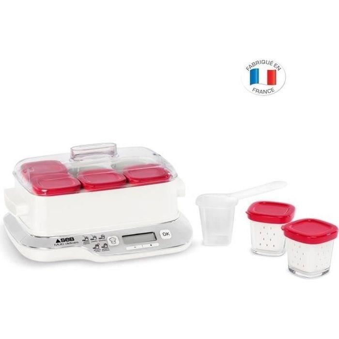 SEB - Yaourtière - 600W - 6 pots - Multi Délices Express Compact - blanc/rouge - YG660100