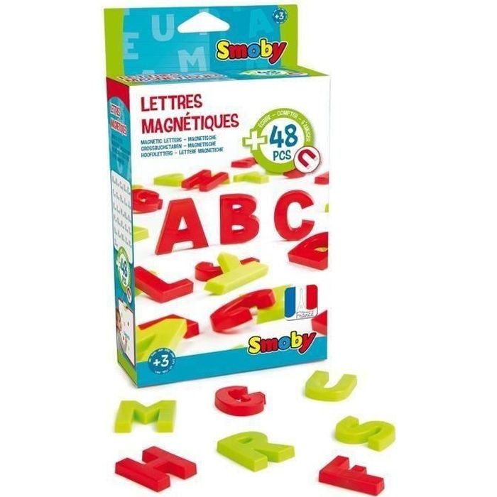 SMOBY Lettes magn&eacute;tiques majuscules : 48 lettres