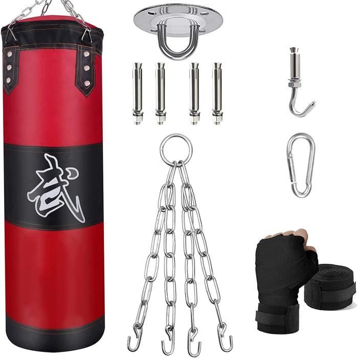 ZERUIDM Sacs de Frappe Kit Sac de Boxe 80cm Non Rempli pour Enfan