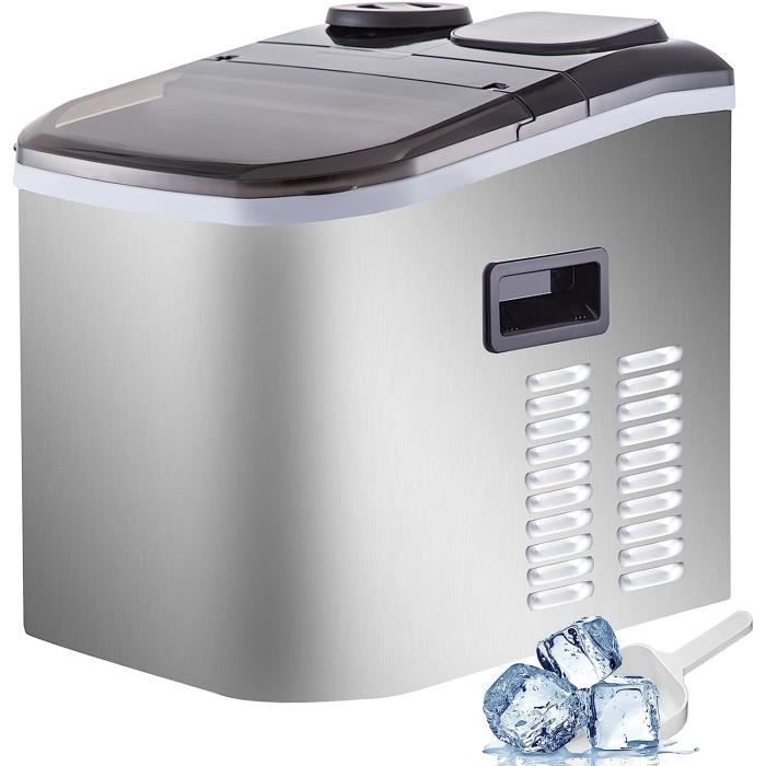 Machine à Glaçons CREWORKS 22kg/24h - 24 Glaçons En 20min - Réservoir 3.2L - Auto-nettoyage - Portable