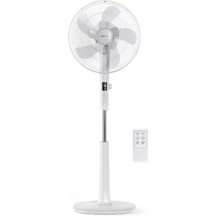 Pro Breeze Ventilateur Sur Pied 40 Cm – 26 Vitesses, 3 Modes, Oscillation 90°, Télécommande, Moteur DC Silencieux