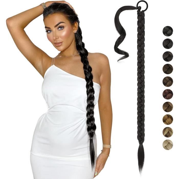 Extensions De Queue De Cheval à Clipser Pour Femmes, Faux Postiche, Cheveux Raides Super Longs, Synthétique, Flexible, Rond, 32 Pouces, 80cm