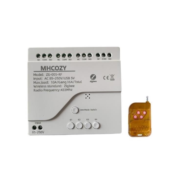 Relais Wifi Contact Sec Rele Wifi MHCOZY 4 Canaux USB 5V AC 85-250V Smart WiFi Module De Commutation De Zigbee Hub Télécommande Canal Plus