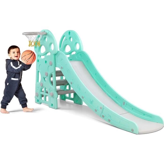 Toboggan pour enfants 6 en 1 - composé d'un toboggan, d'un panier de basket, d'un escalier, d'un Toboggan pour enfants 6 en 1 - composé d'un toboggan, d'un panier de basket, d'un escalier, d'un