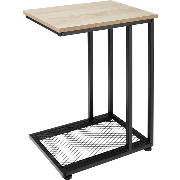 TecTake Table d’appoint bout de canapé table basse table de chevet industriel bois MDF 