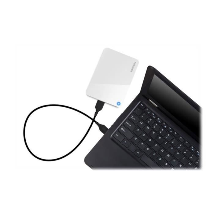 Toshiba Canvio Advance Disque Dur 1 To Externe Portable Usb 3 0 Finition Piano Brillant Blanche Hdtc910ew3aa Prix Pas Cher Cdiscount