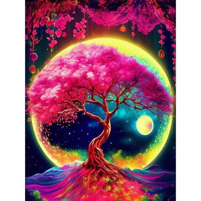 Kit Peinture Diamant Arbre De Vie 40x50 Cm - Artisanat DIY Adulte Pour Décoration Murale Et Anti-stress - 5
