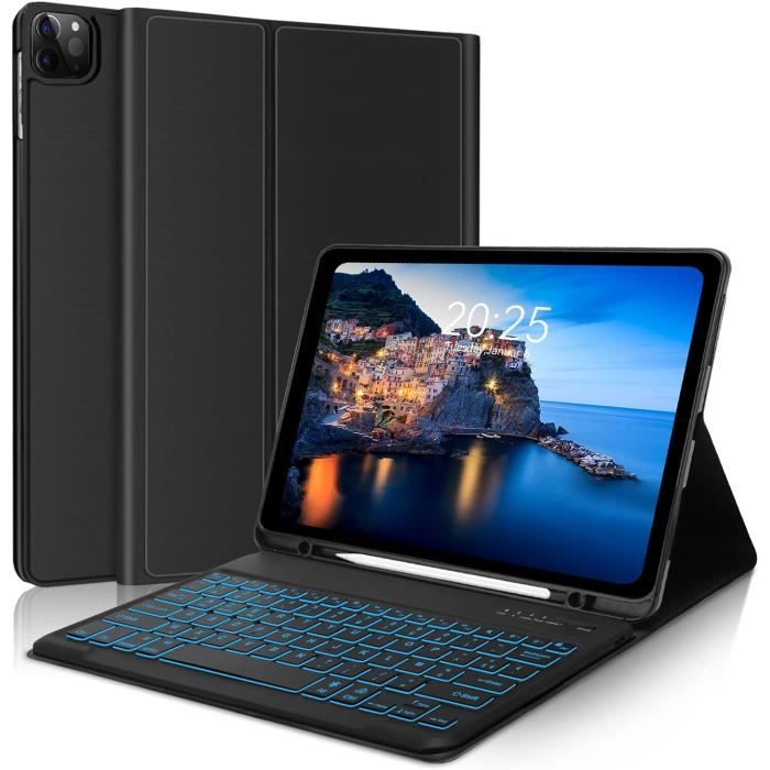 Clavier Magnétique AZERTY Pour IPad Pro 12.9 (2018-2022) - Avec Trackpad, Rétroéclairage, Autonomie Longue