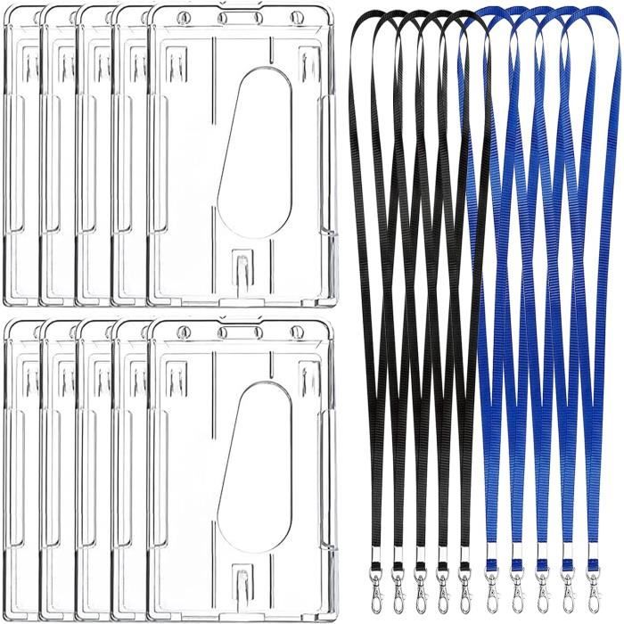 Porte-cartes, Clip Carte D'identité, Horizontal, Plastique Rigide